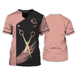 casual hair cutting hairdressing salon shirt customized pattern 3d printing barber clothes short sleeve hair salon uniform.jpg 300x300
