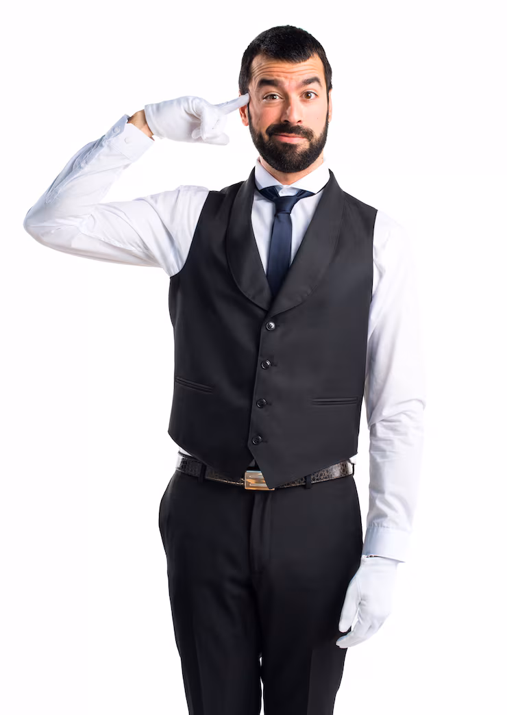 luxury waiter making crazy gesture 1368 1363