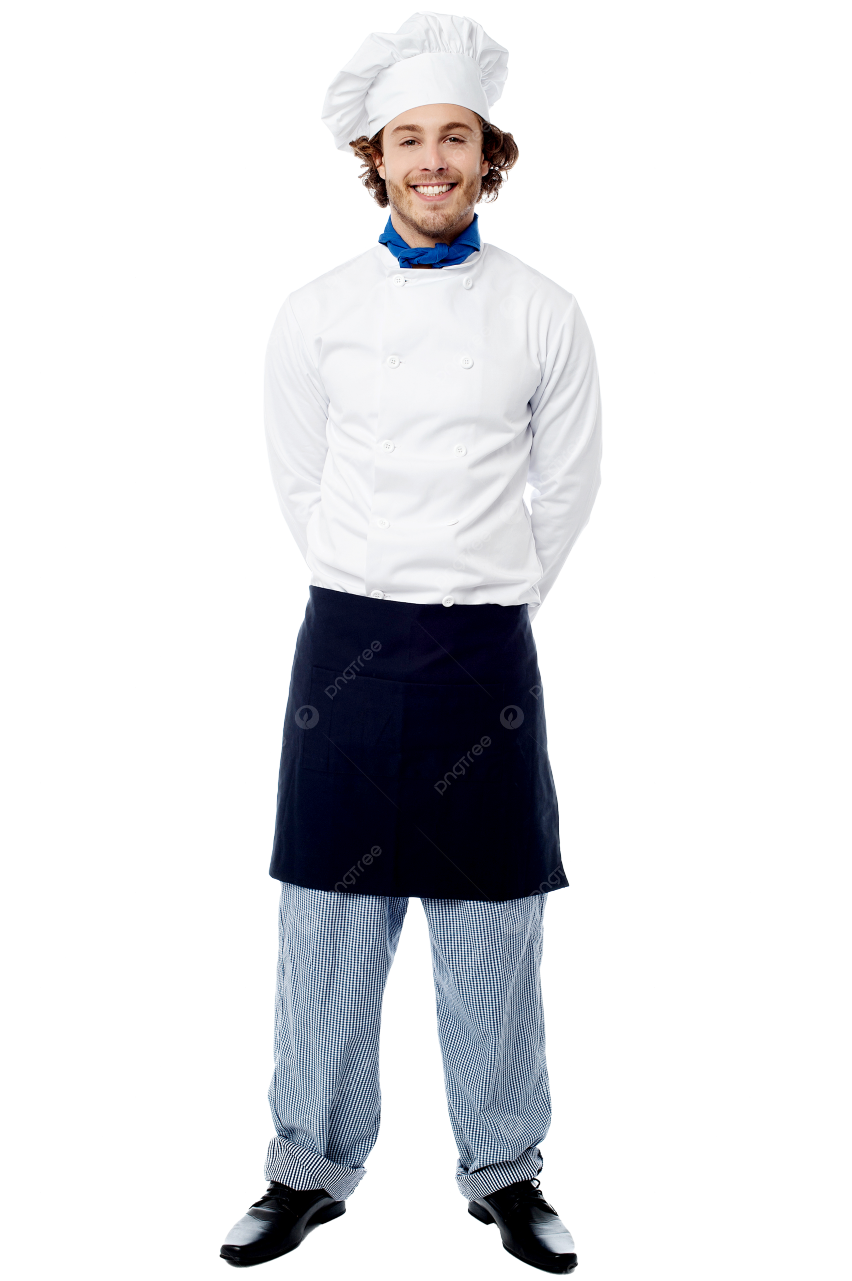 pngtree young chef standing with hands behind restaurant photo png image 13750245